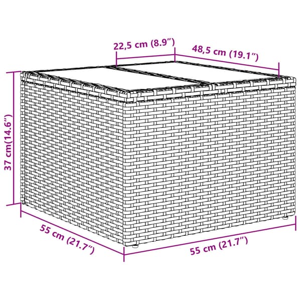 Trädgårdsoffset 5 st Beige konstrotting