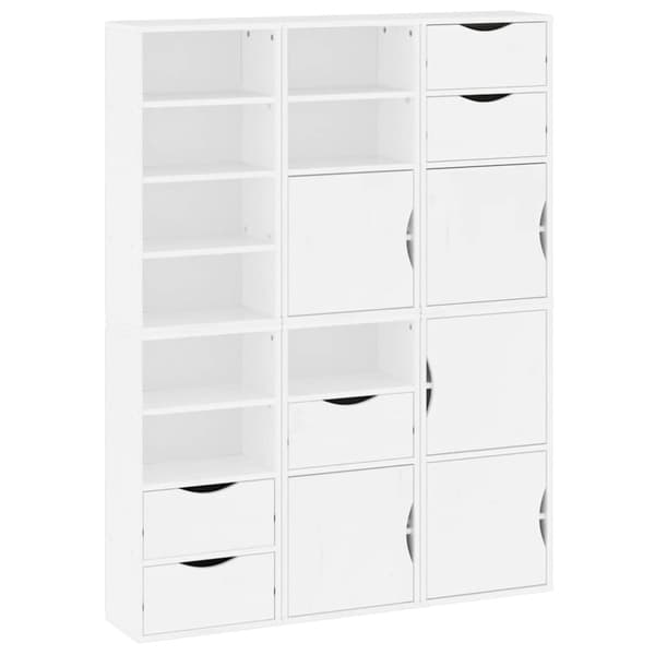 Sidoskåp 6 st "ODDA" vit 40x24x79 cm massivt trä furu