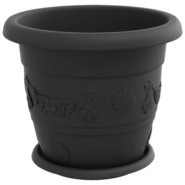 Växtkrukor 6 pcs Svart Ø 30 x 25 cm Plast