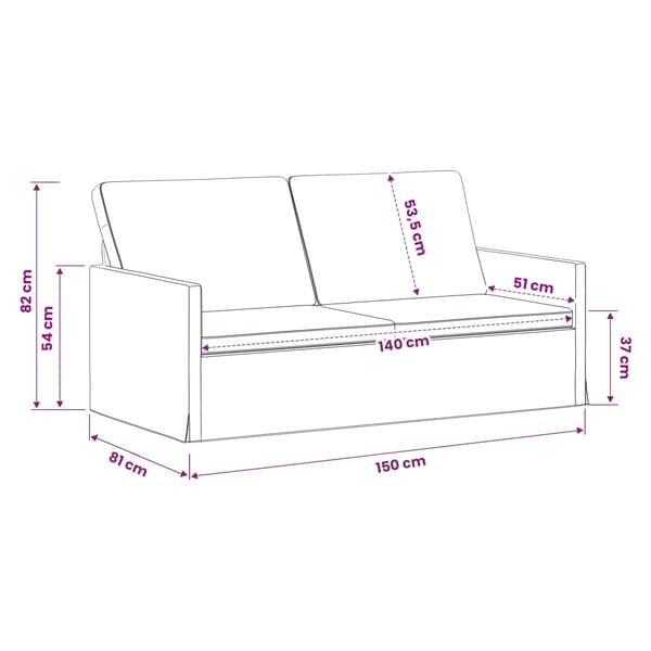 Soffa för 2 personer Mörkgrön 150 x 81 x 82 cm Tyg
