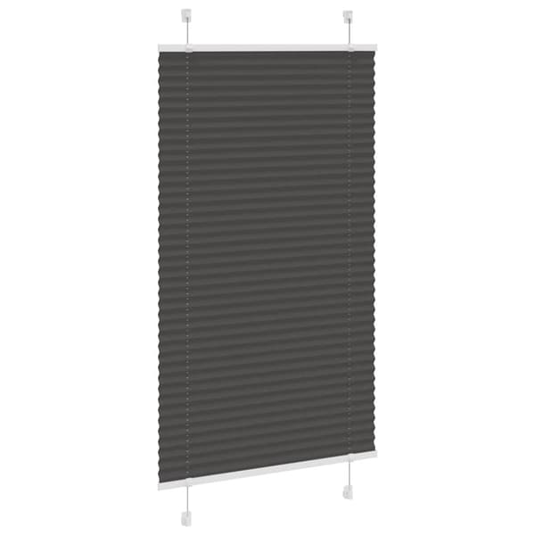 Plisserad persienn svart 75x100 cm tyg bredd 74,4 cm polyester