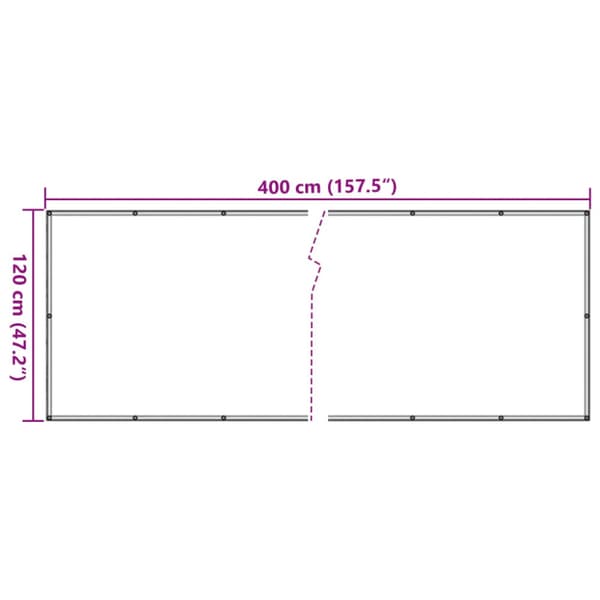 Insynsskydd för balkong grå 400x120 cm PVC