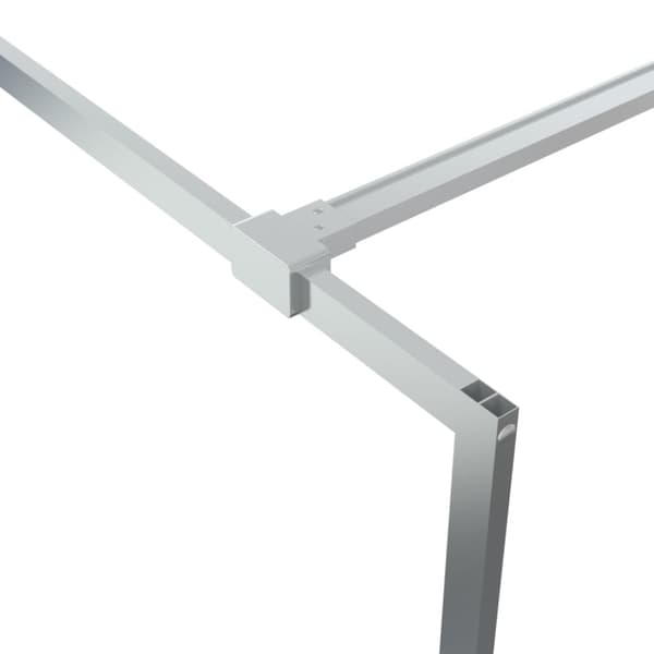Duschvägg silver 115x195 cm halvfrostat ESG-glas
