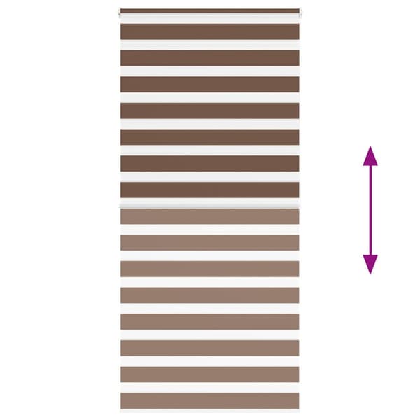 Rullgardin zebra brun 100x200 cm tyg bredd 95,9 cm polyester