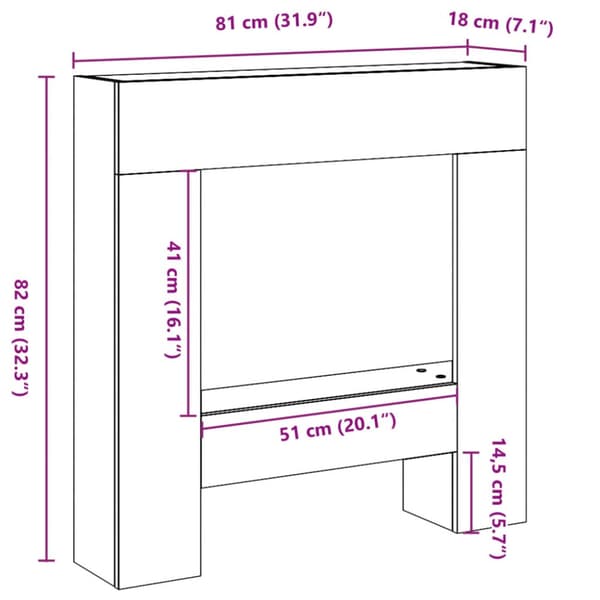 Spiselkrans rökfärgad ek 81x18x82 cm konstruerat trä