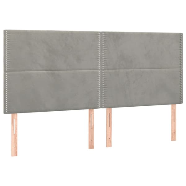 Ramsäng med madrass ljusgrå 200x200 cm sammet
