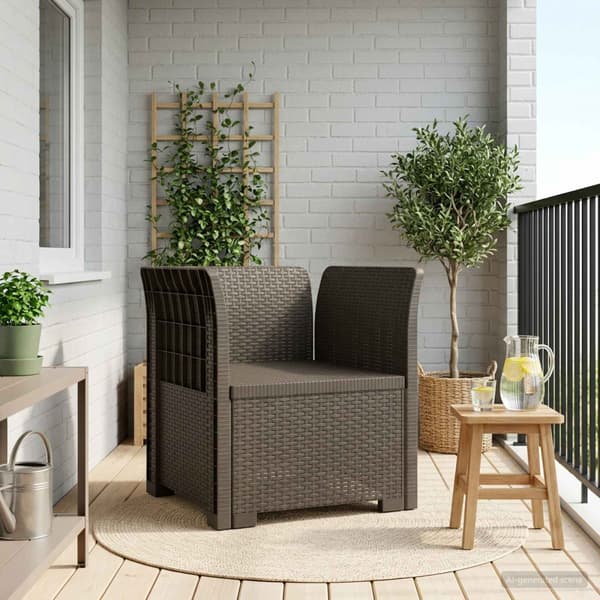 1-sits fåtölj i rottlook PP Ljusgrå