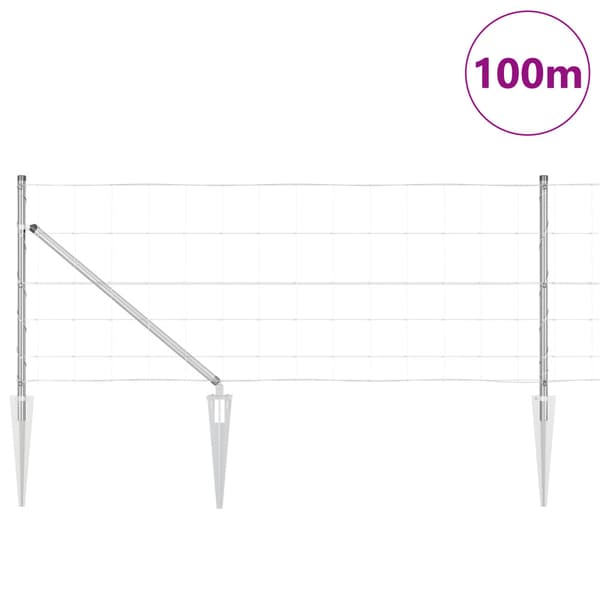 Stängselstolpe Galvaniserad 100 x 0,8 m Stål
