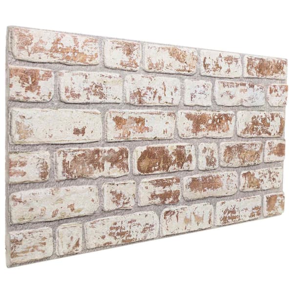 Väggpaneler 10 st 100 x 50 cm Röd och Vit EPS Skum