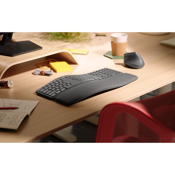 Logitech Ergo K860 tangentbord Trådlös RF + Bluetooth QWERTY Nordic grafit