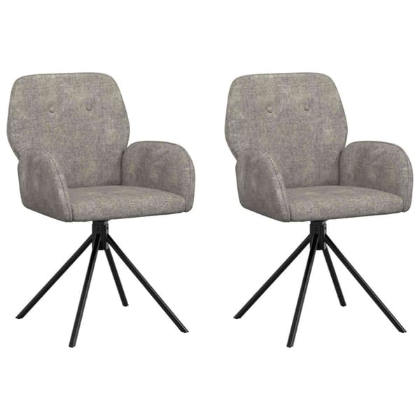 Svängande Matstolar 2 pcs Faux Mockaläder Ljusgrå