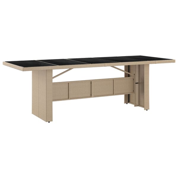 Trädgårdsmöbelset 9 pcs Beige konstrotting