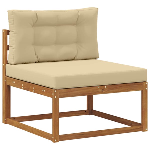 Utomhussoffset med kudde 7 pcs Naturlig och Beige