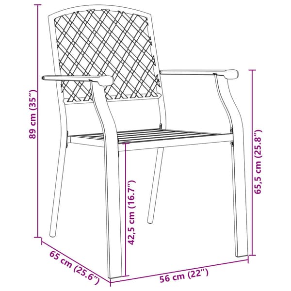 Trädgårdsmöbelset 7 pcs Antracit Pulverlackerat stål