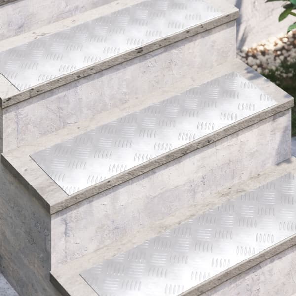 Trappsteg Rektangulär 4 pcs Silver 70 x 20 cm Aluminium