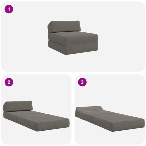 Fällbar Soffbed Ljusgrå 60 x 70 x 41 cm Corduroy