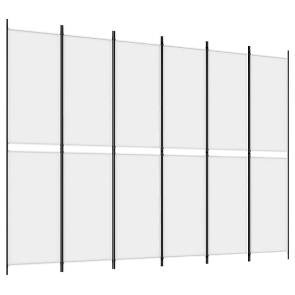 Rumsavdelare 6 paneler vit 300x220 cm tyg