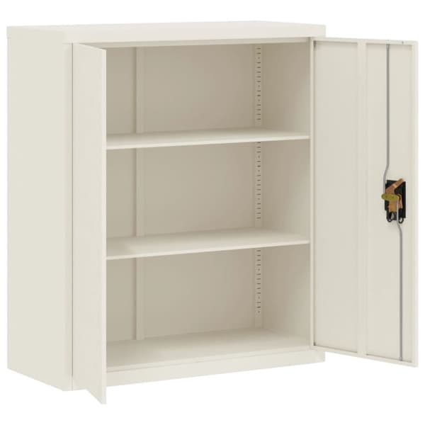 Dokumentskåp vit 90x40x145 cm stål