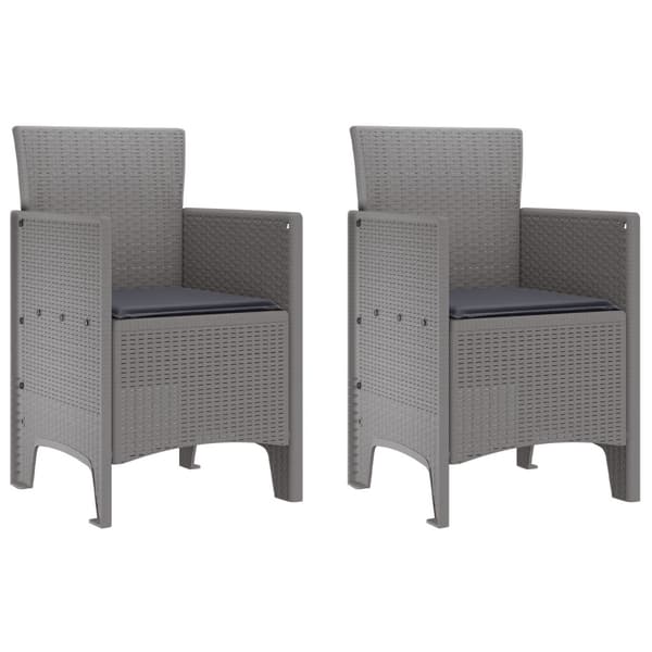 Trädgård Stol 2 pcs Ljusgrå 53 x 49 x 85 cm Polypropylen