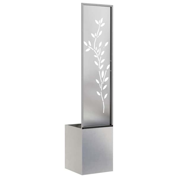 Trädgårds integritetsskärm Blommor Silver 32 x 32 x 150 cm