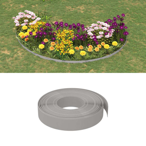 Rabattkant grå 10 m 10 cm polyeten