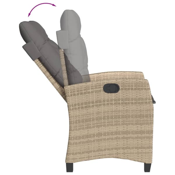 Bistrogrupp med dynor 3 delar mixbeige konstrotting