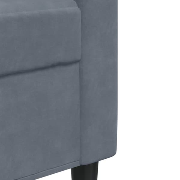 Soffa 2-sits mörkgrå 140 cm sammet
