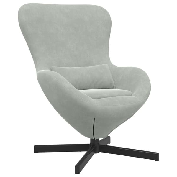 Äggfåtölj Ljusgrå 63 x 73 x 90 cm Sammet