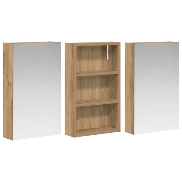 Badrumsskåpsset 3 st 90 x 10,5 x 50 cm Konstruerat trä