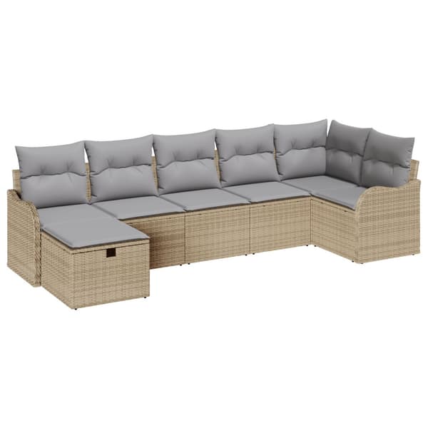 Trädgårdsoffset 7 st Poly rattan