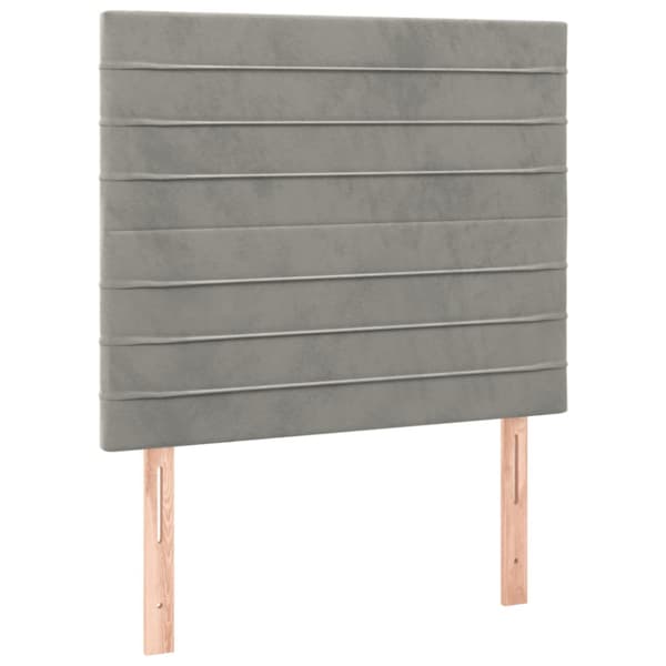 Ramsäng med madrass ljusgrå 100x200 cm sammet