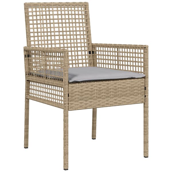 Trädgårdsmöbelset 3 pcs Beige konstrotting