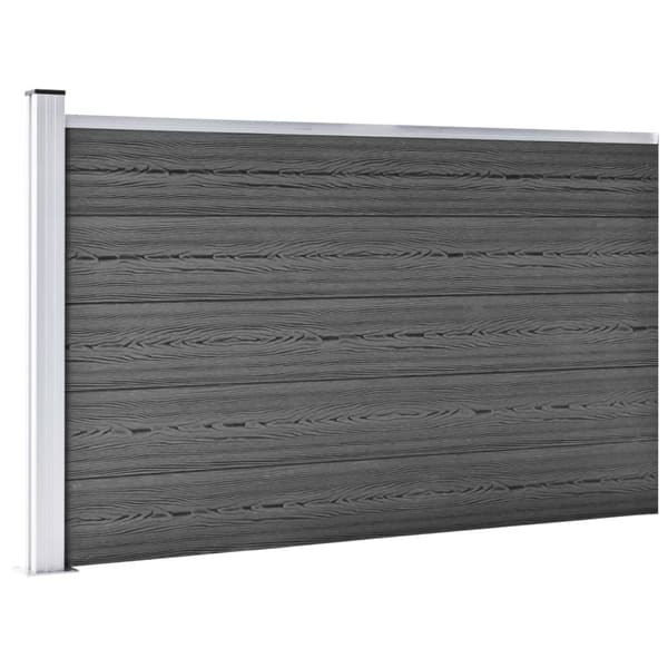 Staketpaneler WPC 699x105 cm svart