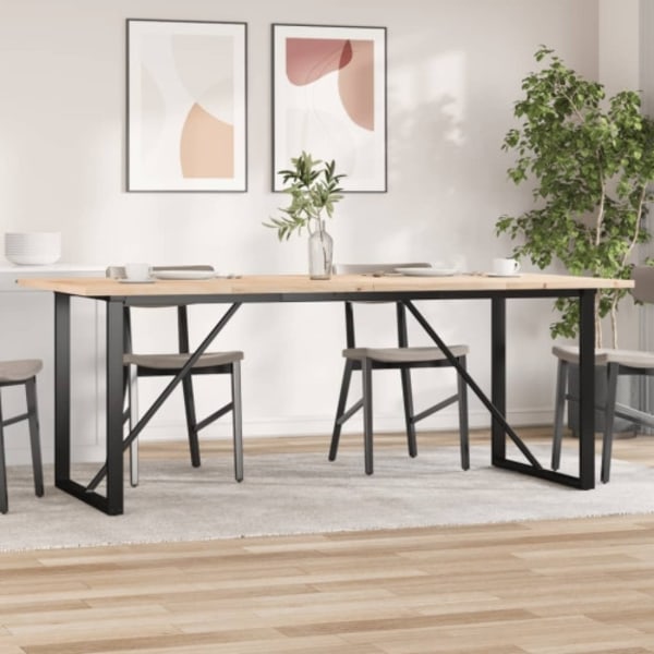 Matbord O-ram 200x100x75,5 cm massiv furu och stål