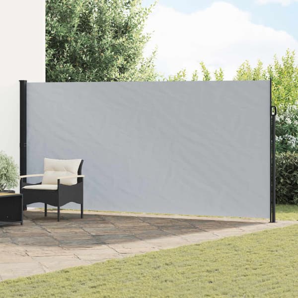 Utfällbar sidomarkis Grå 600 x 220 cm Polyester
