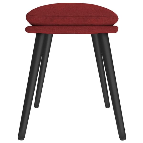 Fotpall vinröd 45x29,5x35 cm tyg