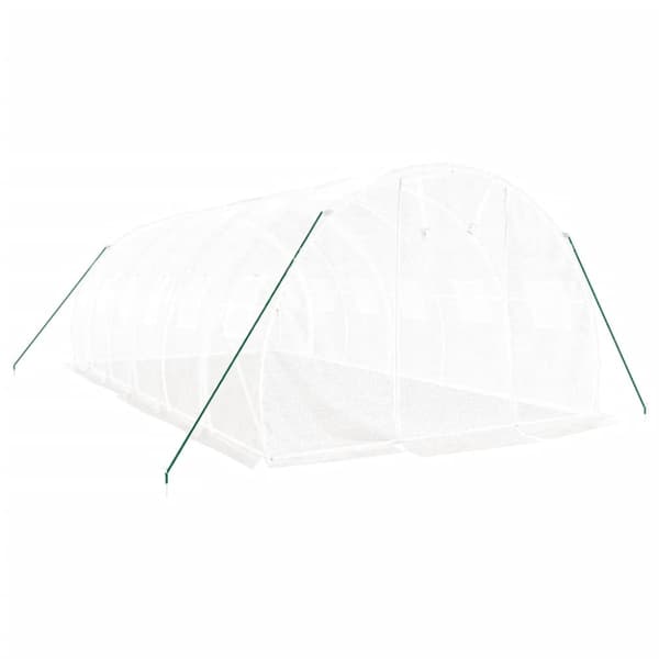 Växthus med stålram vit 18 m² 6x3x2 m