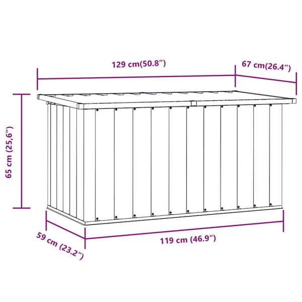 Dynbox grå 129x67x65 cm