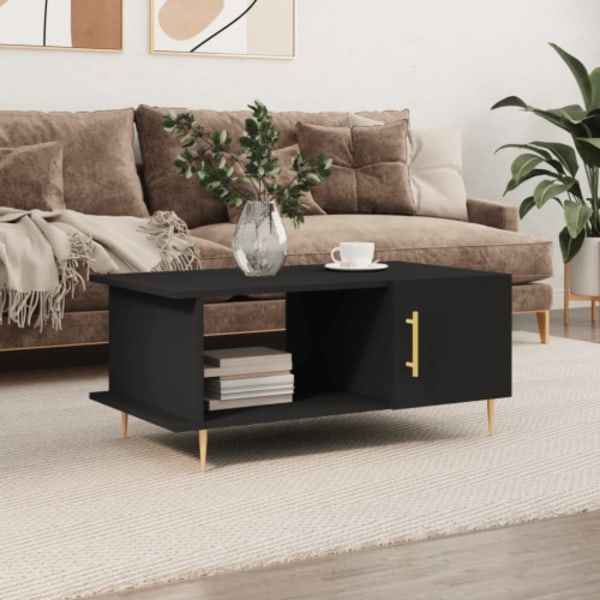 Soffbord svart 90x50x40 cm konstruerat trä