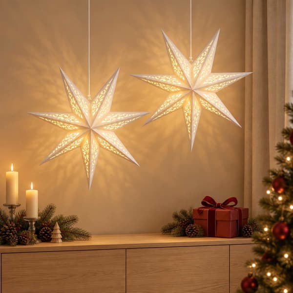 Julbelysning RAAHE 2 st 10 LED-lampor Varmvit 60 x 6 x 60 cm