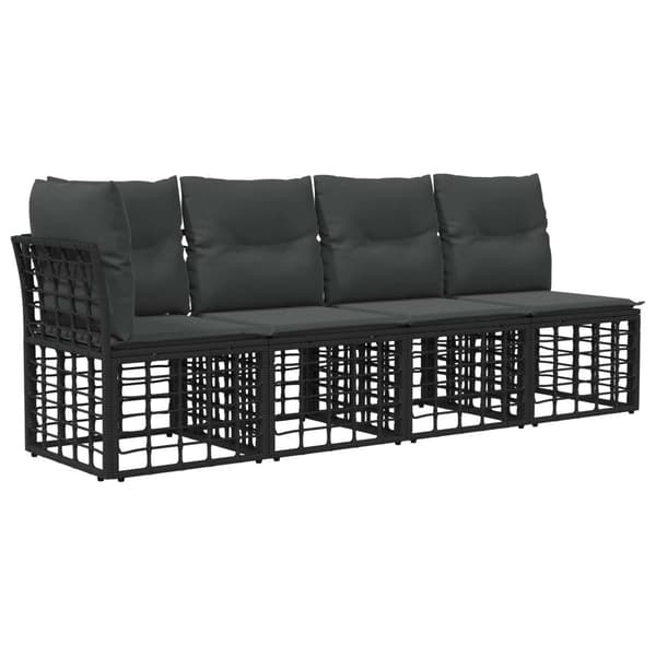 Utomhussoffset 12 pcs Svart och Mörkgrå Polyester
