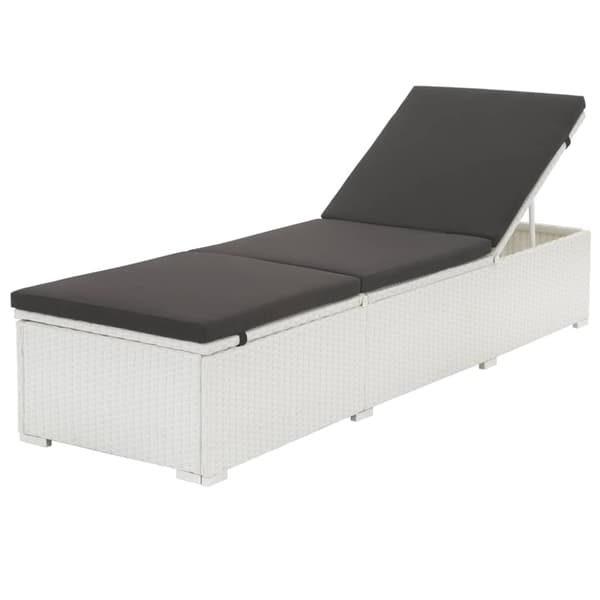 Solsäng med dyna konstrotting vit
