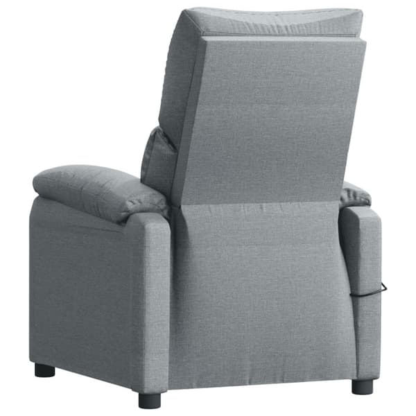 Massagefåtölj ljusgrå tyg
