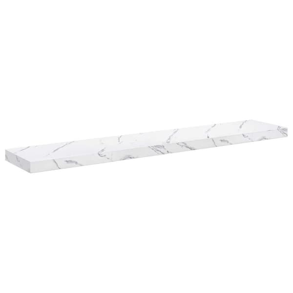 Vägg hylla Väggmonterat Vit marmor 120 x 23,5 x 3,8 cm