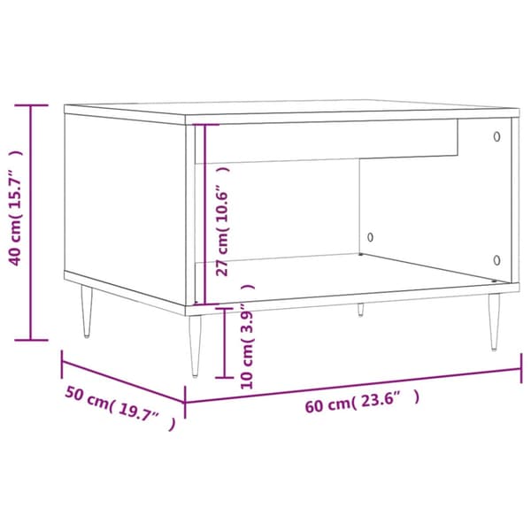 Soffbord vit 60x50x40 cm konstruerat trä