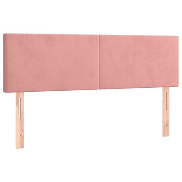 Ramsäng med madrass rosa 140x200 cm sammet