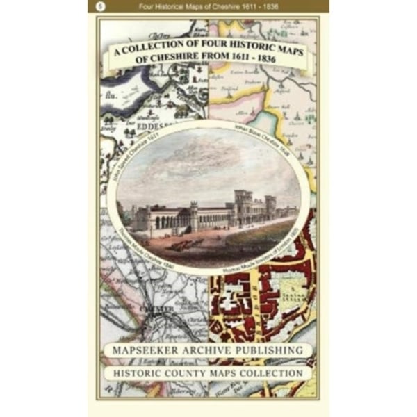 A Cheshire 1611 - 1840 - Fold Up Map that features a collection of Four Historic Maps, John Speed's County Map 1611, Johan Blaeu's County Map of 1648,