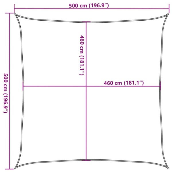 Solsegel sandfärgat 5x5 m 100% polyesteroxford