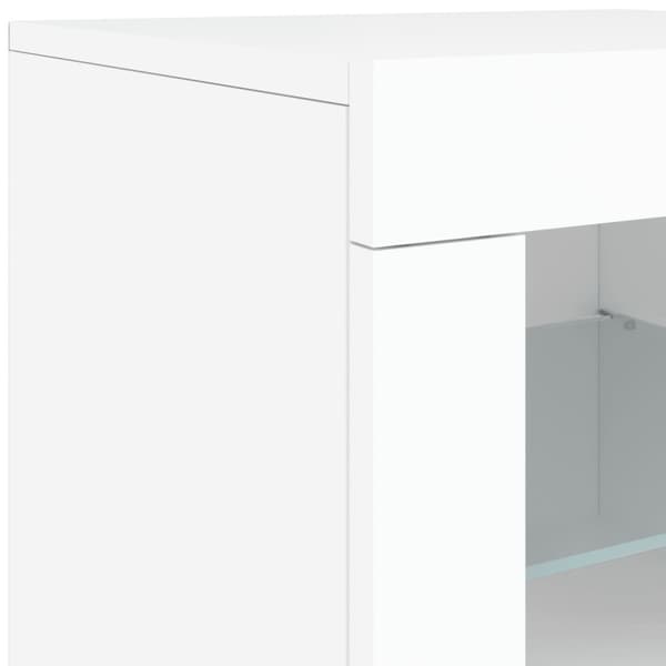 Skänk med LED-belysning vit 142,5x37x67 cm