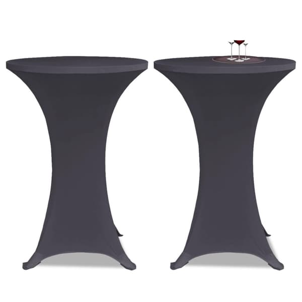 Elastiskt bordsöverdrag 2 st 60 cm antracit